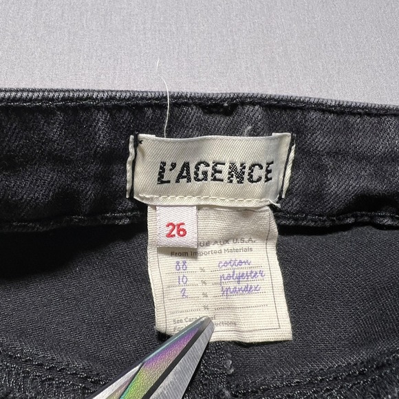 L'AGENCE Margot High Rise Skinny Jeans Womens 26 Dark Graphite Stretch Made USA - Picture 8 of 16